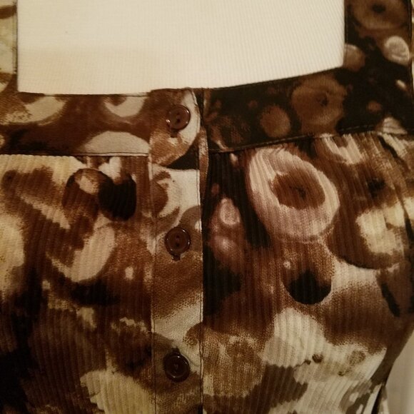 Sere Nade brown black white short sleeve sheer M - Picture 3 of 5